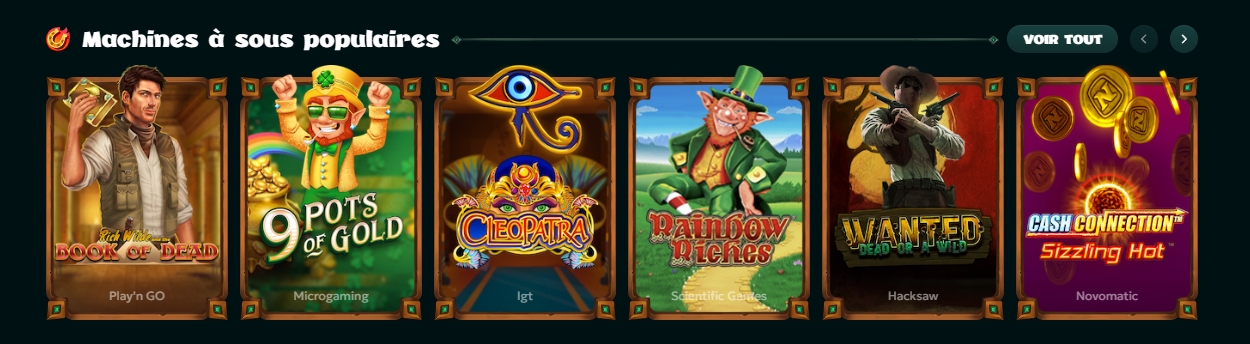 Machines à sous populaires sur Rivo Casino